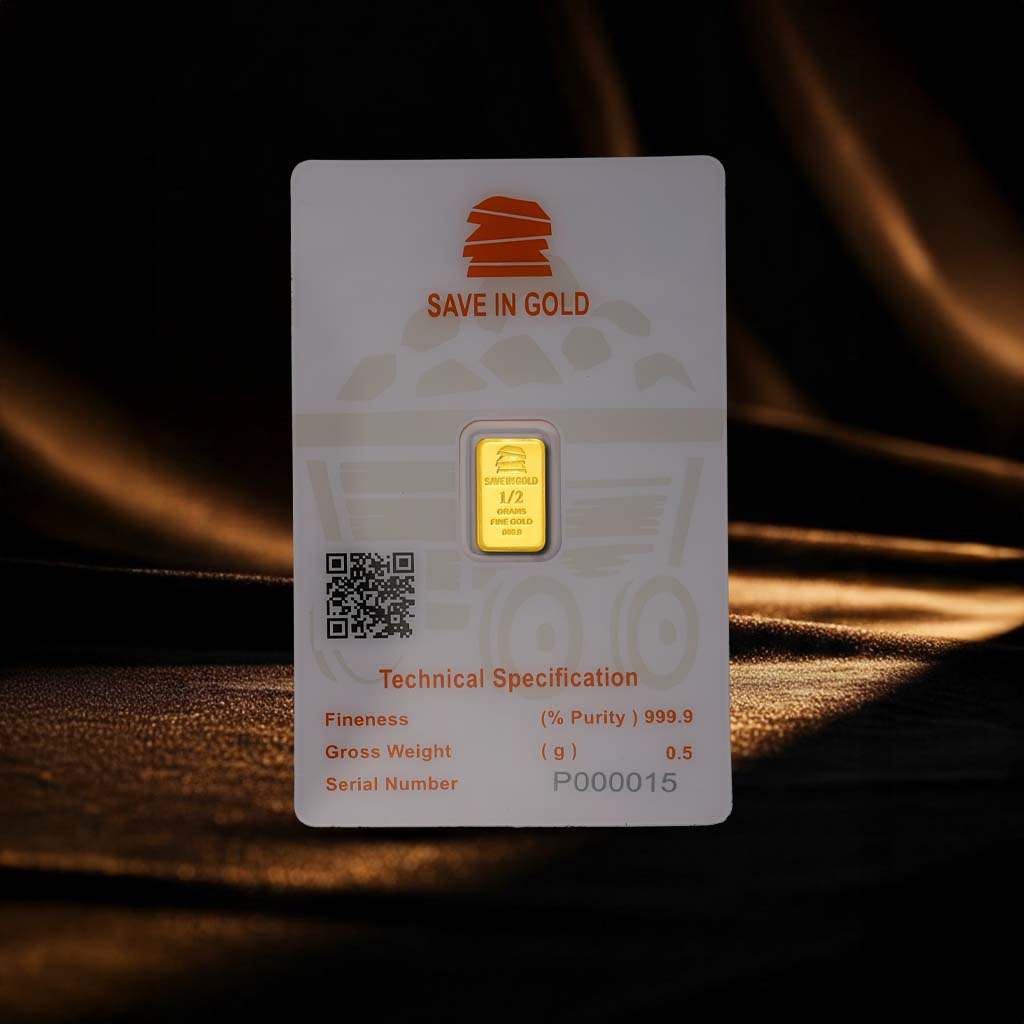 1/2 Gram Elegant Flower Gold Bar